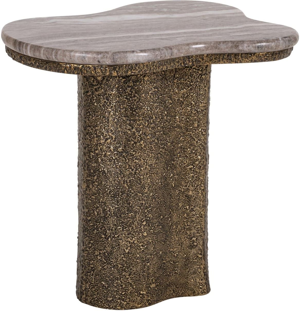 Richmond Interiors Bijzettafel Abandos brass antique Bijzettafel