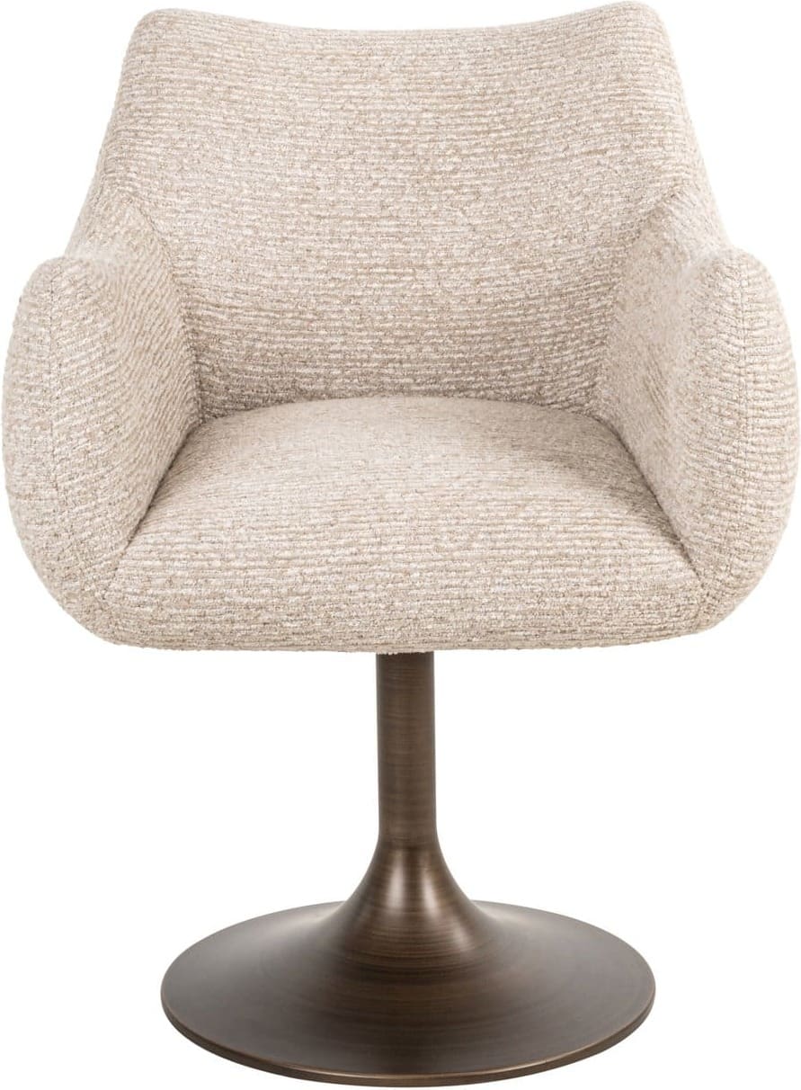 Richmond Interiors Eetkamerstoel Aldo natural linear swivel Beige Eetkamerstoel