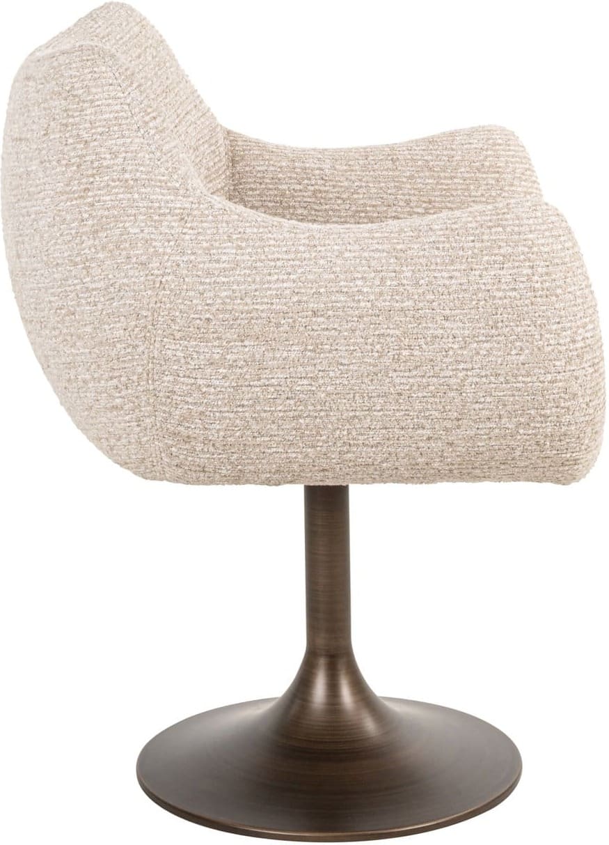 Richmond Interiors Eetkamerstoel Aldo natural linear swivel Beige Eetkamerstoel