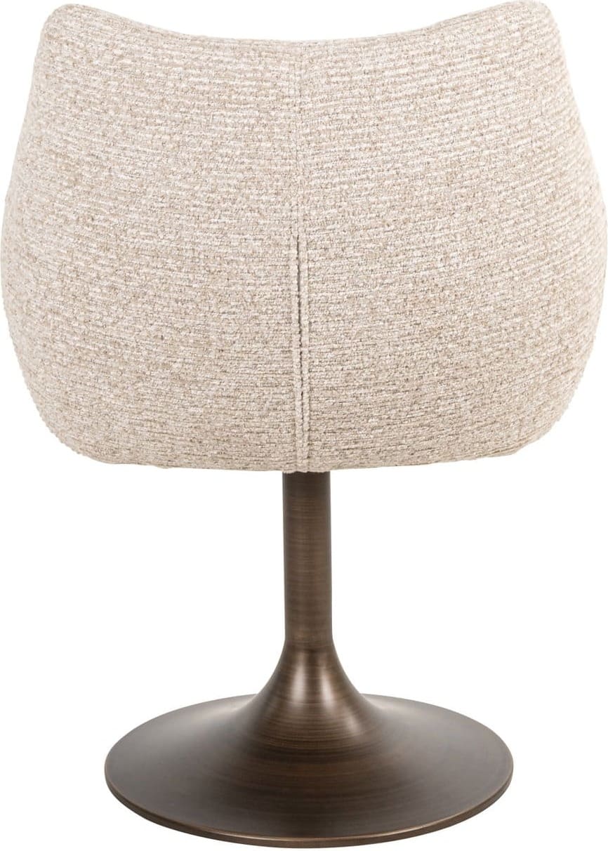 Richmond Interiors Eetkamerstoel Aldo natural linear swivel Beige Eetkamerstoel