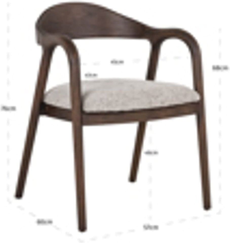 Richmond Interiors Eetkamerstoel Mihara mocca fancy fire retardant Eetkamerstoel
