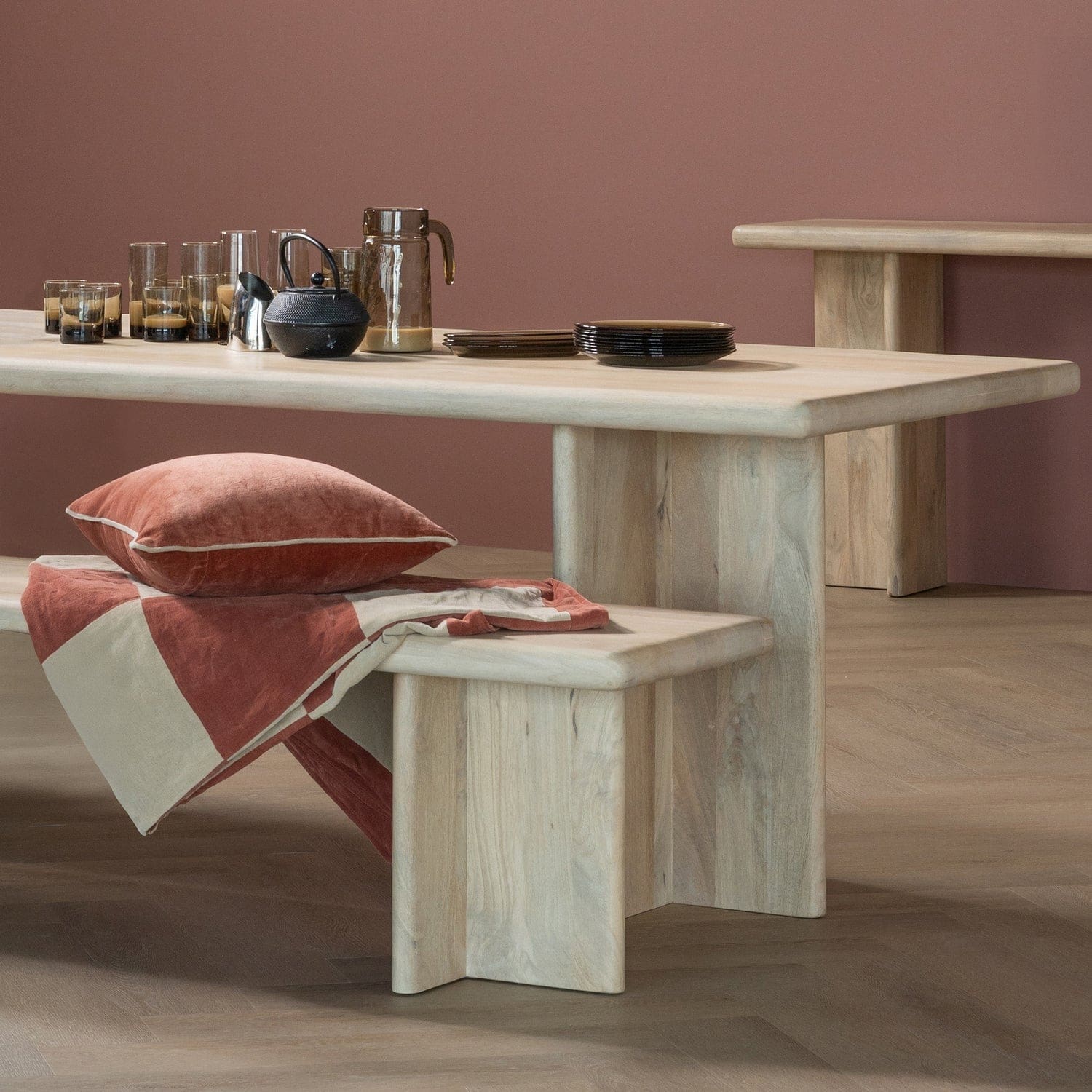 WOOOD Ato eettafel 180x90cm mangohout naturel Naturel