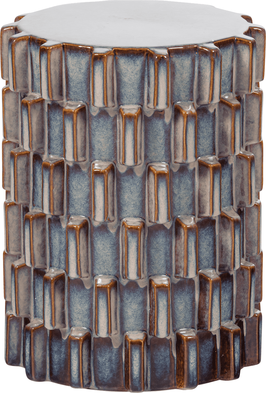 WOOOD Axu decoratieve bijzettafel o35x45cm keramiek grijsblauw Grijs/blauw Bijzettafel