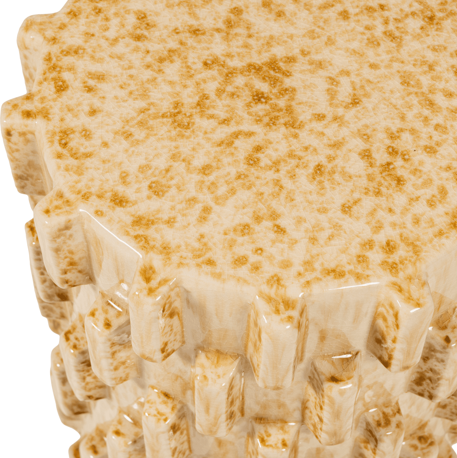 WOOOD Axu decoratieve bijzettafel o35x45cm keramiek zand Bruin|Beige Bijzettafel