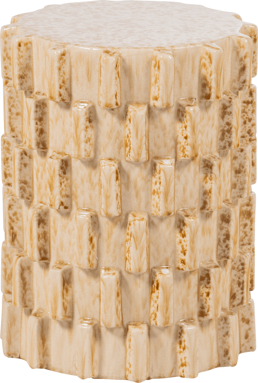 WOOOD Axu decoratieve bijzettafel o35x45cm keramiek zand Bruin|Beige Bijzettafel