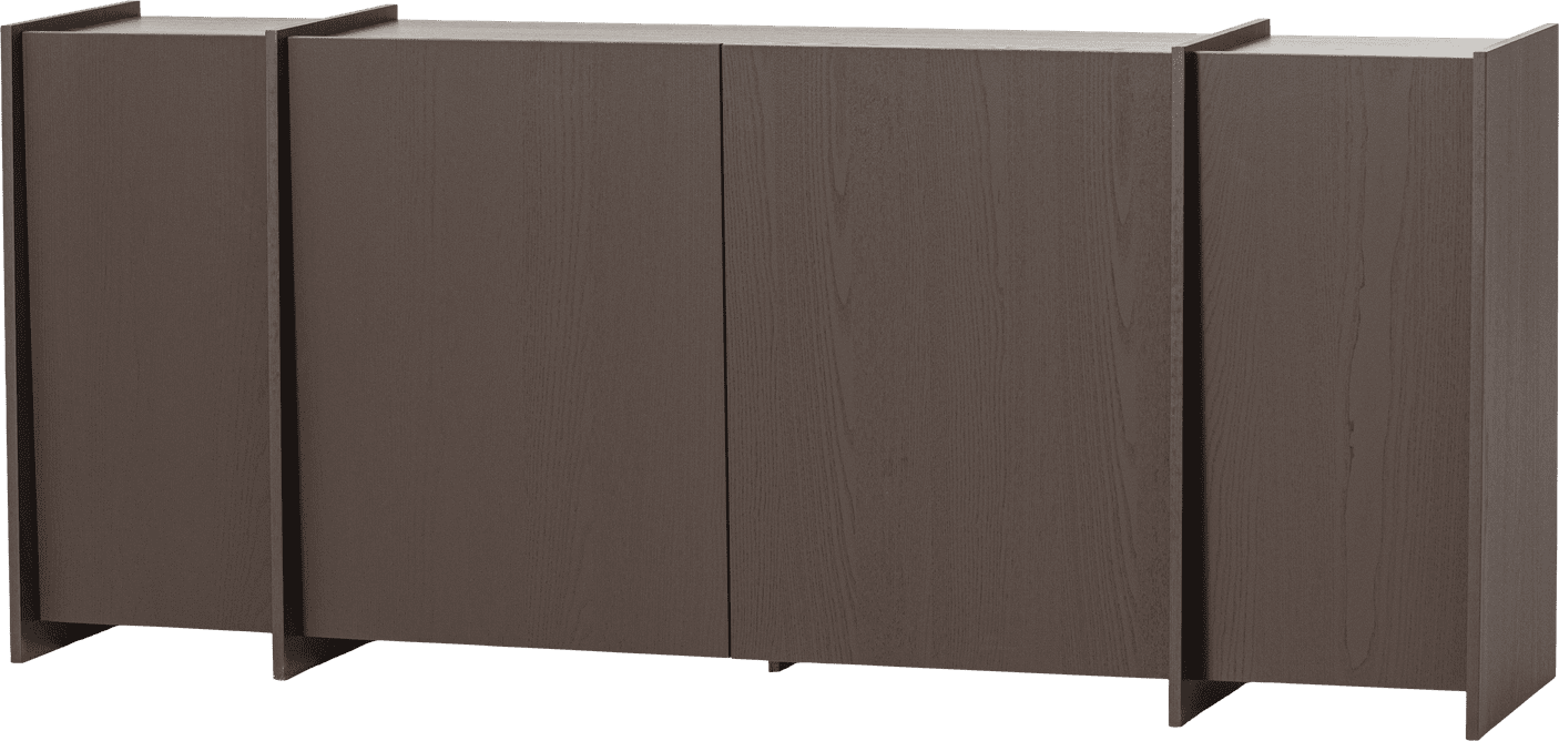 WOOOD Brock dressoir 200cm essen fineer middenbruin Middenbruin Dressoir|Kast