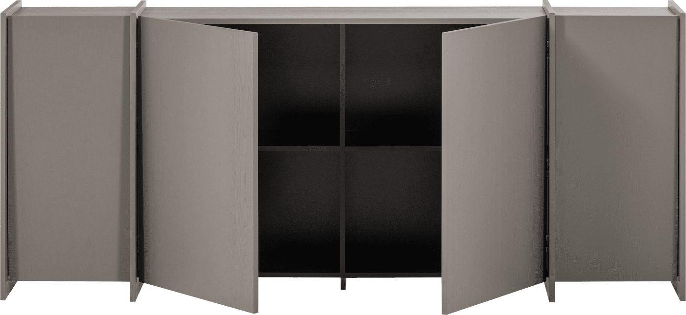 WOOOD Brock dressoir 200cm essen fineer warmgrijs Warmgrijs Dressoir|Kast
