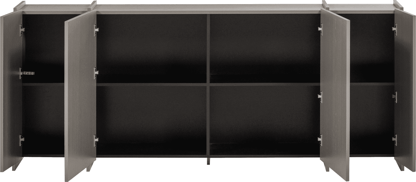WOOOD Brock dressoir 200cm essen fineer warmgrijs Warmgrijs Dressoir|Kast