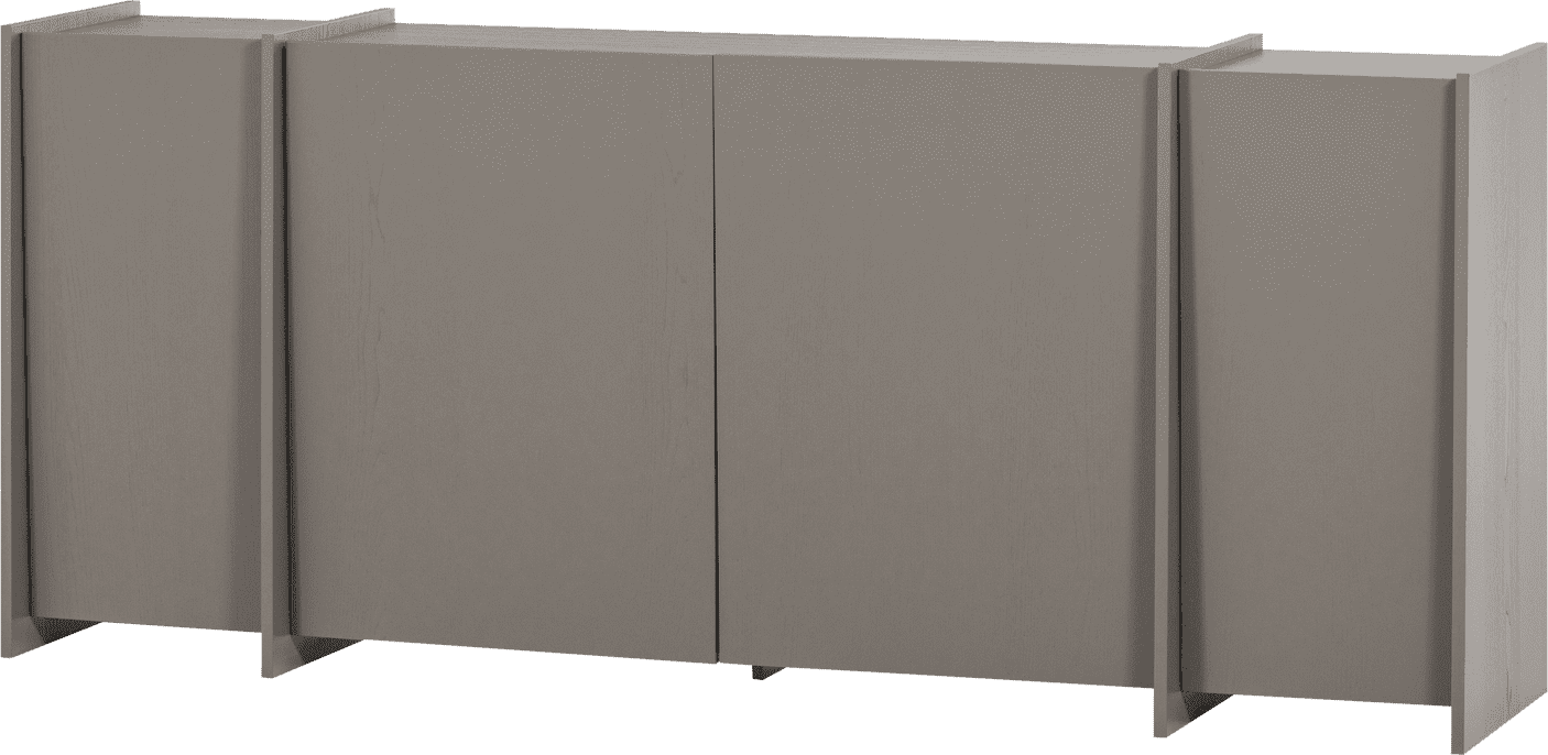 WOOOD Brock dressoir 200cm essen fineer warmgrijs Warmgrijs Dressoir|Kast