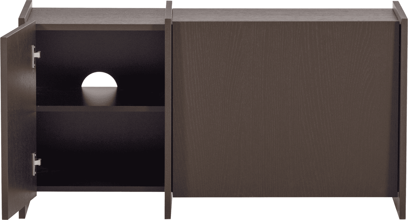 WOOOD Brock tv meubel 102cm essen fineer middenbruin Middenbruin Tv-meubel|Tv-dressoir