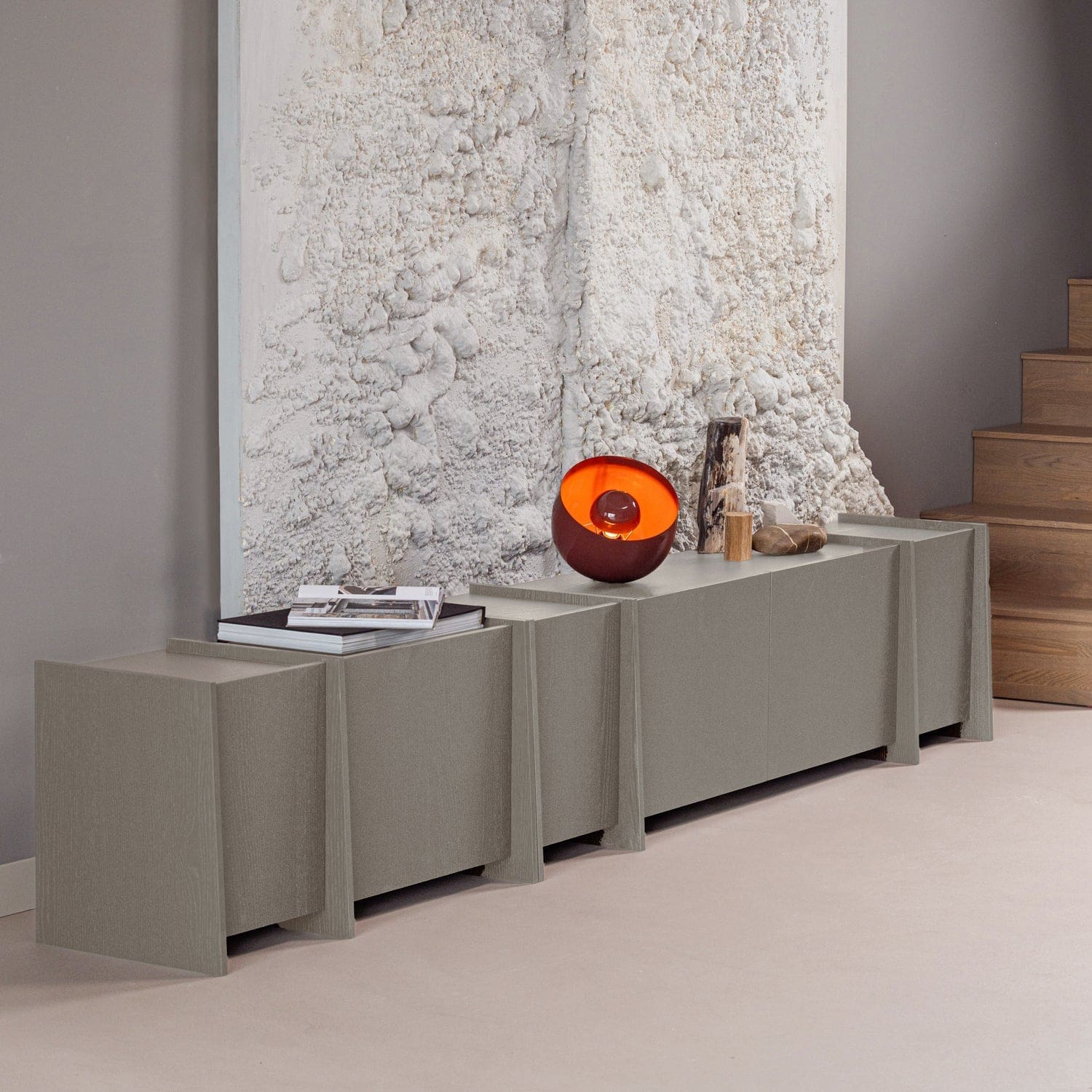 WOOOD Brock tv meubel 102cm essen fineer warmgrijs Warmgrijs Tv-meubel|Tv-dressoir