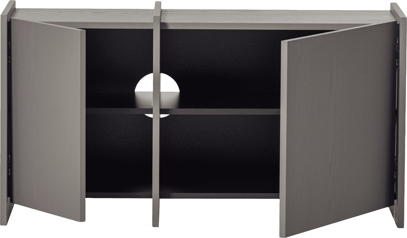 WOOOD Brock tv meubel 102cm essen fineer warmgrijs Warmgrijs Tv-meubel|Tv-dressoir