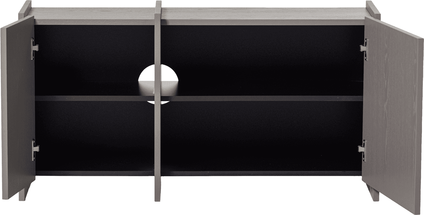 WOOOD Brock tv meubel 102cm essen fineer warmgrijs Warmgrijs Tv-meubel|Tv-dressoir