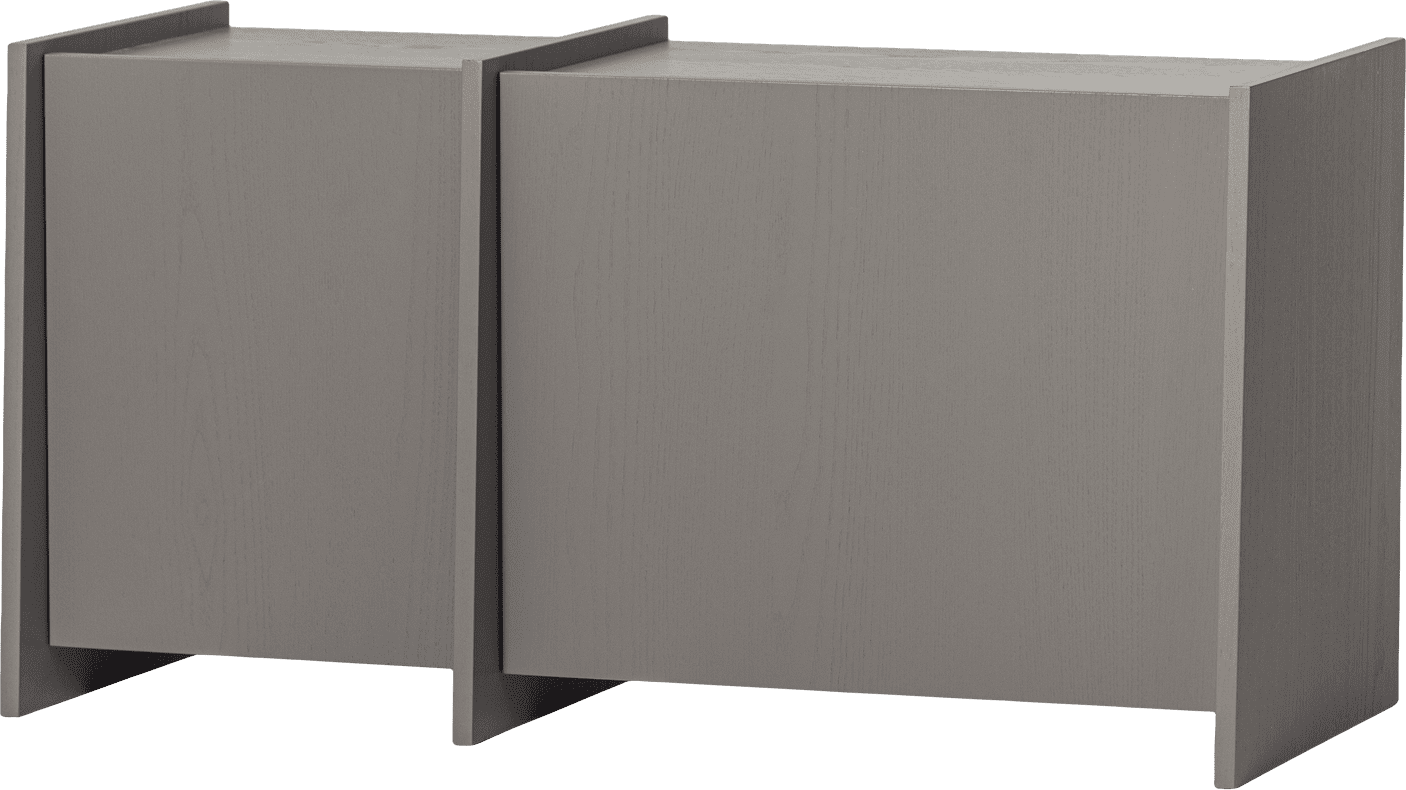WOOOD Brock tv meubel 102cm essen fineer warmgrijs Warmgrijs Tv-meubel|Tv-dressoir