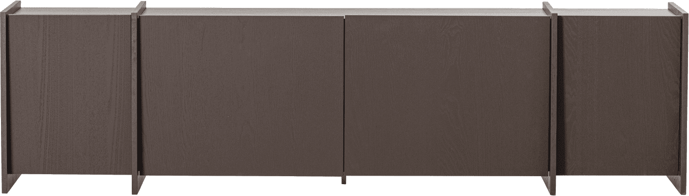 WOOOD Brock tv meubel 200cm essen fineer middenbruin Middenbruin Tv-meubel|Tv-dressoir