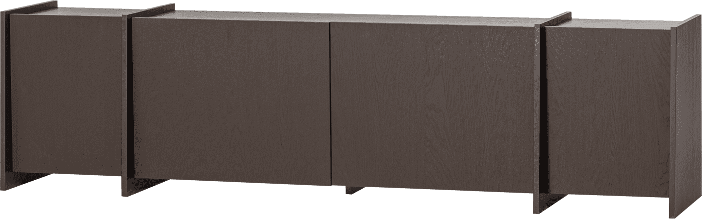 WOOOD Brock tv meubel 200cm essen fineer middenbruin Middenbruin Tv-meubel|Tv-dressoir