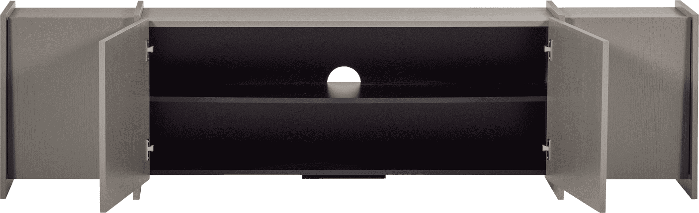 WOOOD Brock tv meubel 200cm essen fineer warmgrijs Warmgrijs Tv-meubel|Tv-dressoir