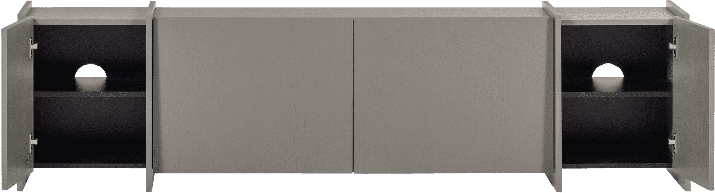 WOOOD Brock tv meubel 200cm essen fineer warmgrijs Warmgrijs Tv-meubel|Tv-dressoir
