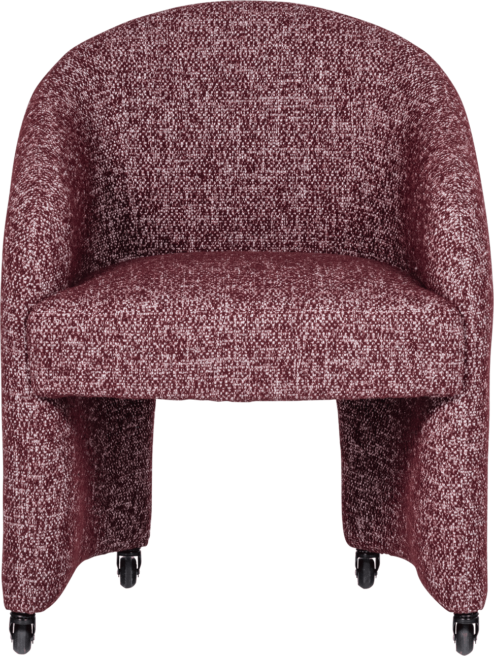 WOOOD Cordo eetkamerstoel met wielen melange bordeauxrood Bordeaux Eetkamerstoel