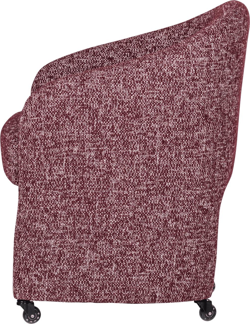 WOOOD Cordo eetkamerstoel met wielen melange bordeauxrood Bordeaux Eetkamerstoel