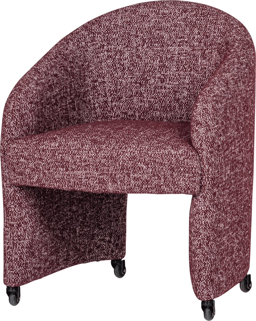 WOOOD Cordo eetkamerstoel met wielen melange bordeauxrood Bordeaux Eetkamerstoel