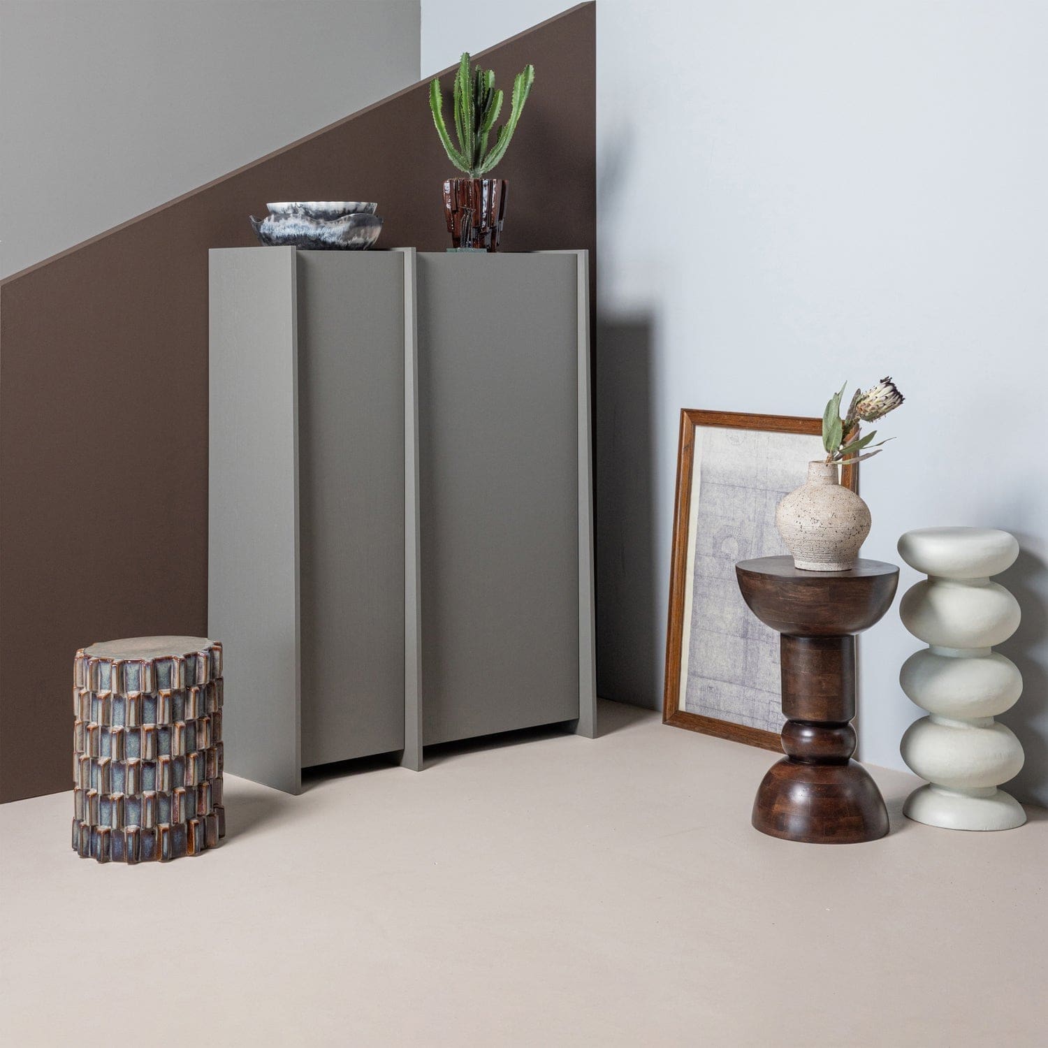 WOOOD Emel bijzettafel mangohout donkerbruin Donkerbruin Bijzettafel