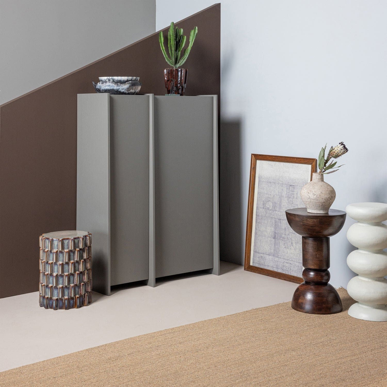 WOOOD Emel bijzettafel mangohout donkerbruin Donkerbruin Bijzettafel