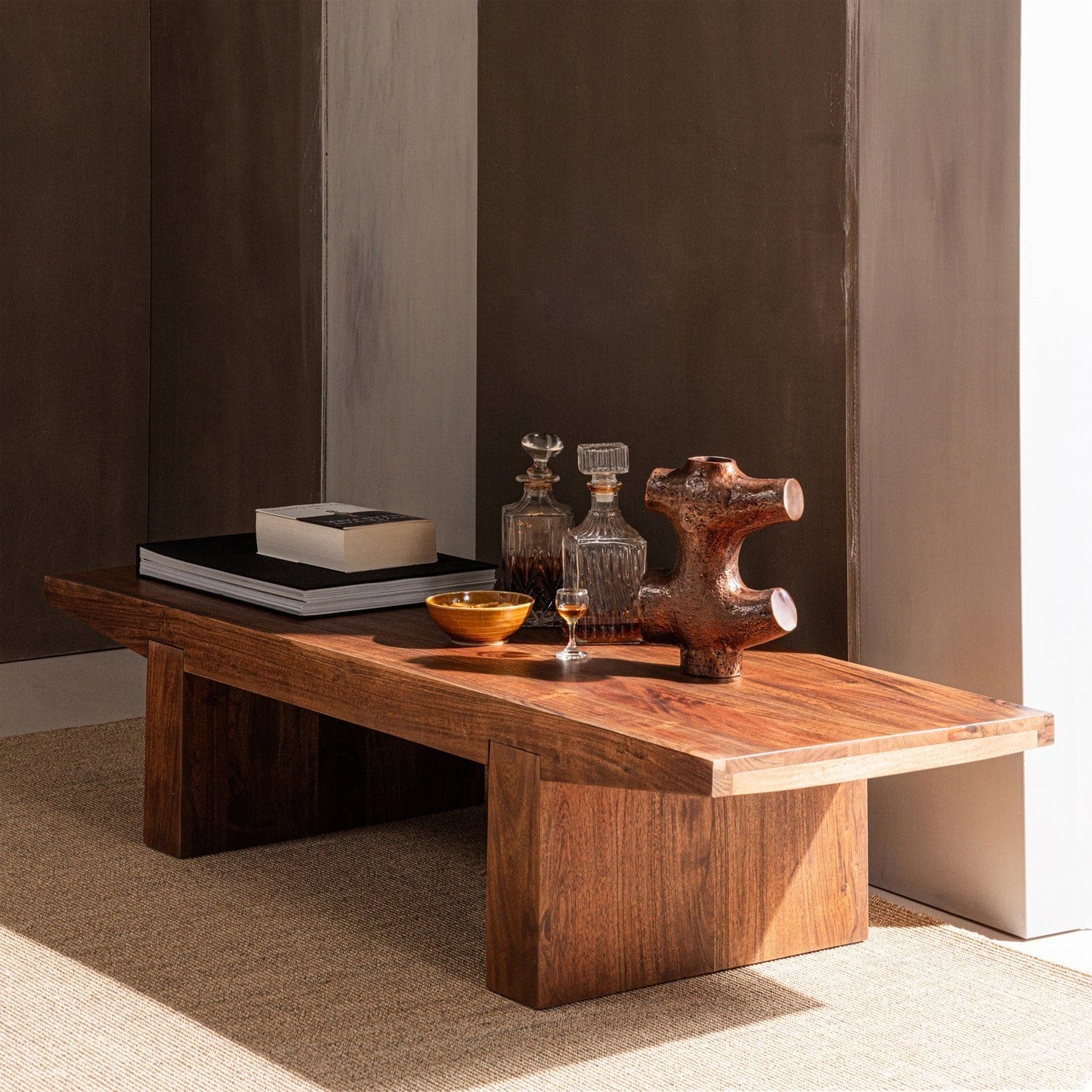 WOOOD Eron salontafel acaciahout bruin Bruin Salontafel