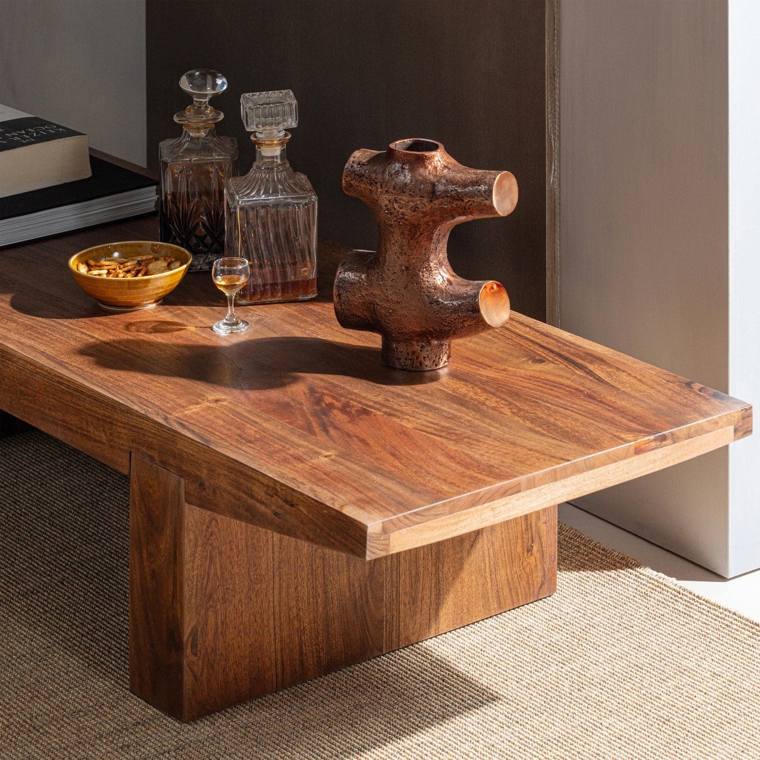 WOOOD Eron salontafel acaciahout bruin Bruin Salontafel