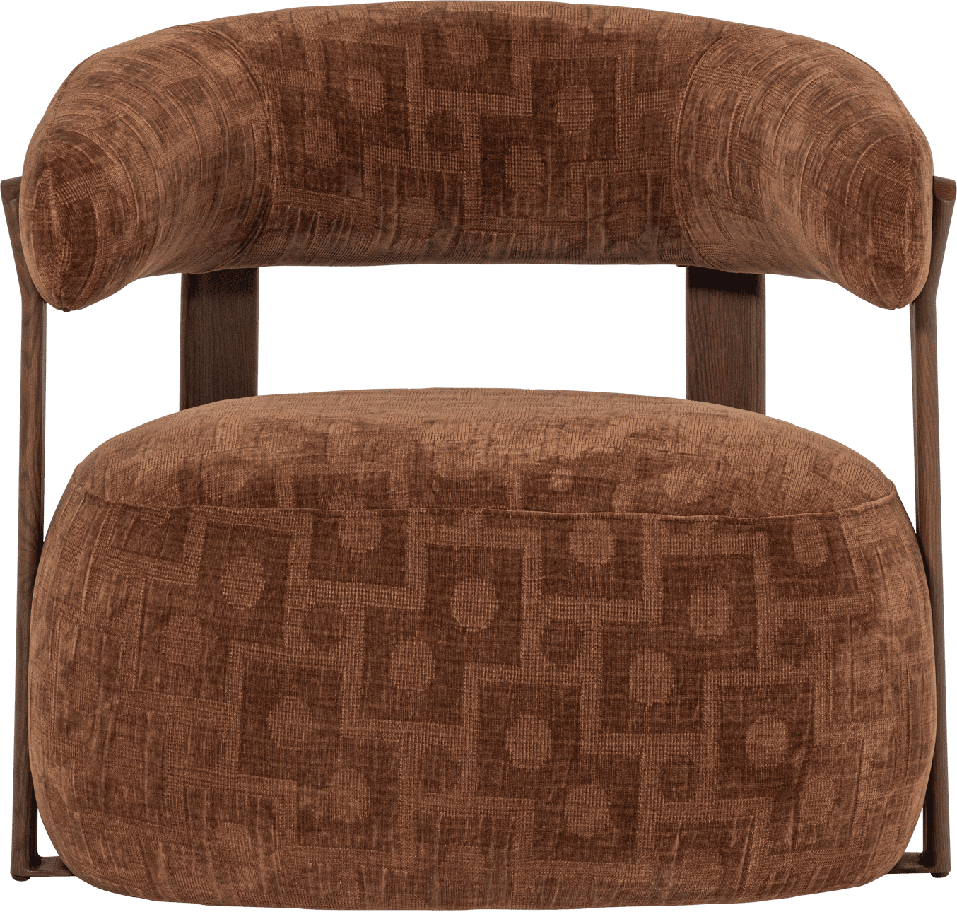 WOOOD Foon fauteuil 3d structuurstof bruin Bruin Fauteuil