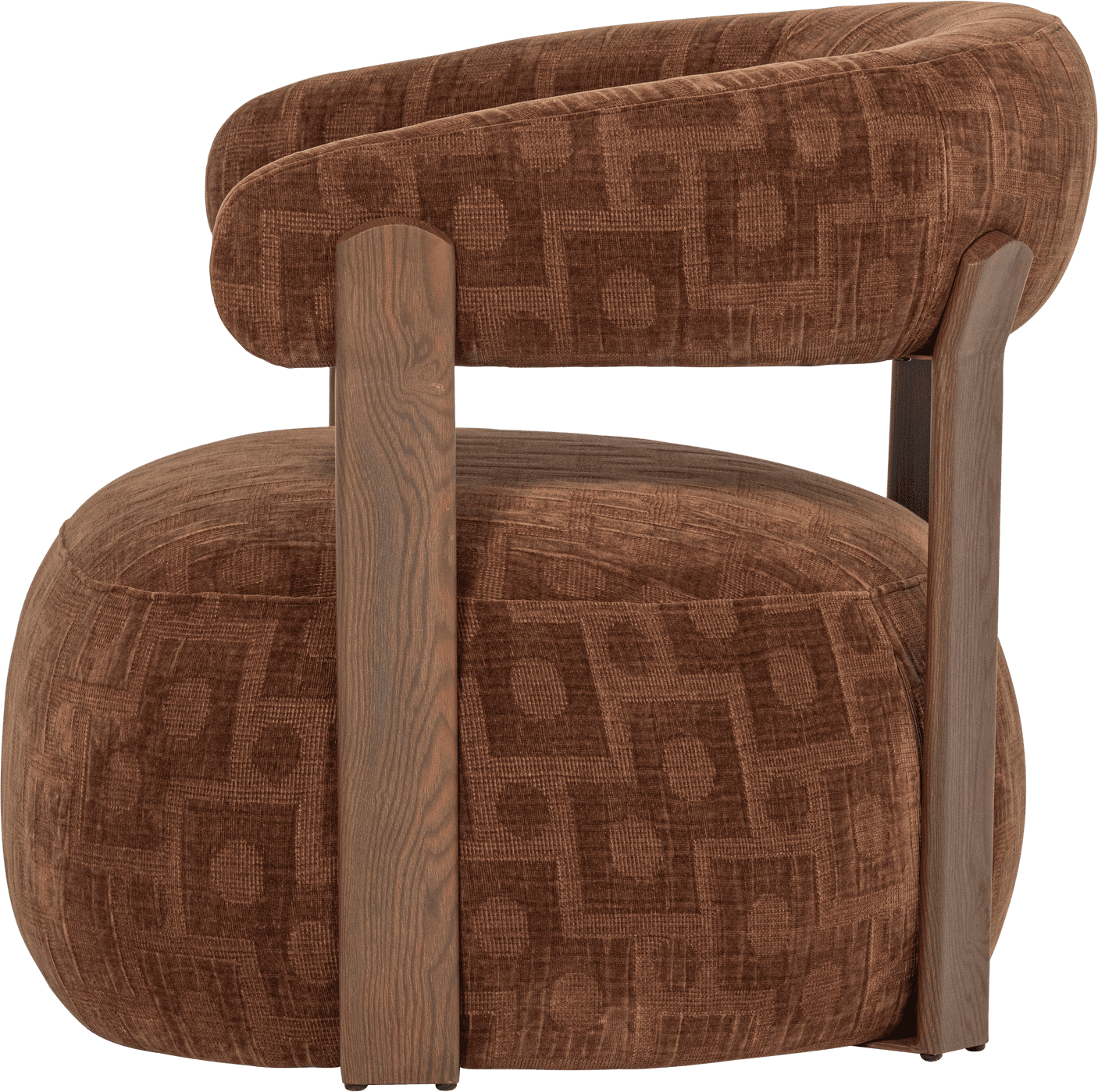 WOOOD Foon fauteuil 3d structuurstof bruin Bruin Fauteuil