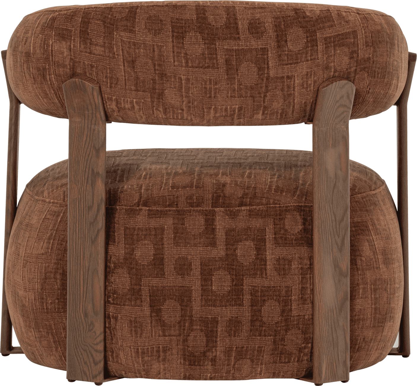 WOOOD Foon fauteuil 3d structuurstof bruin Bruin Fauteuil