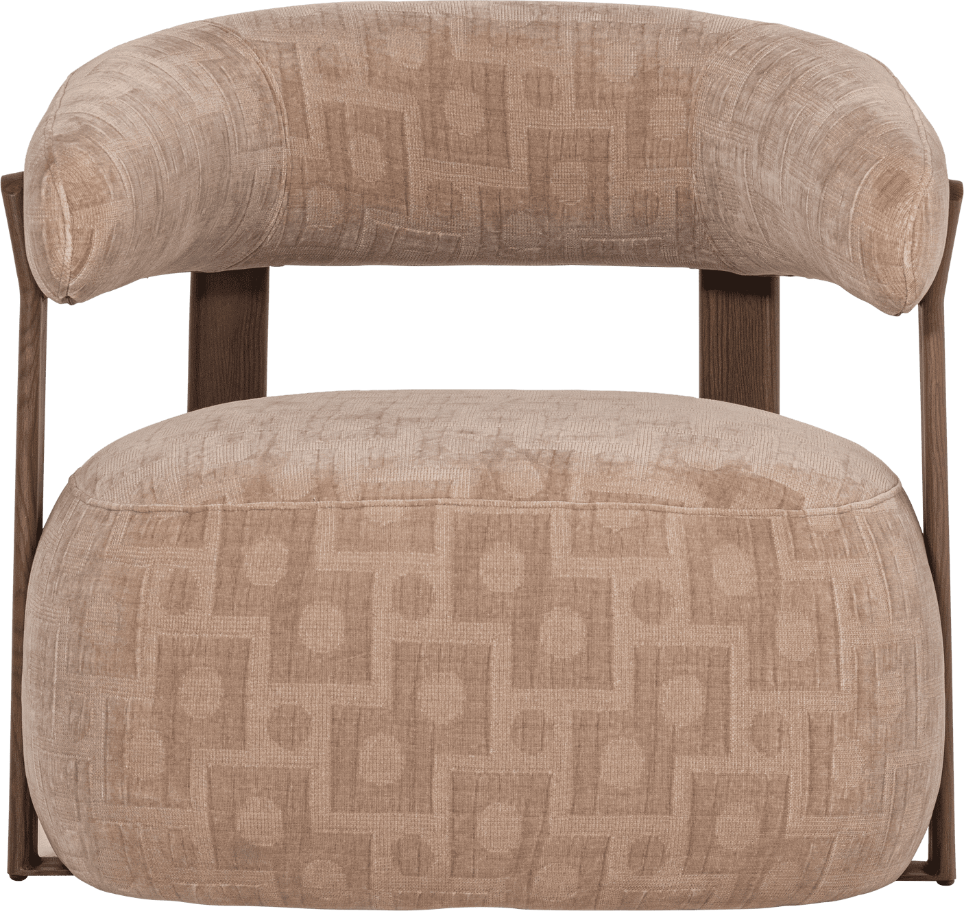 WOOOD Foon fauteuil 3d structuurstof zand Bruin|Beige Fauteuil