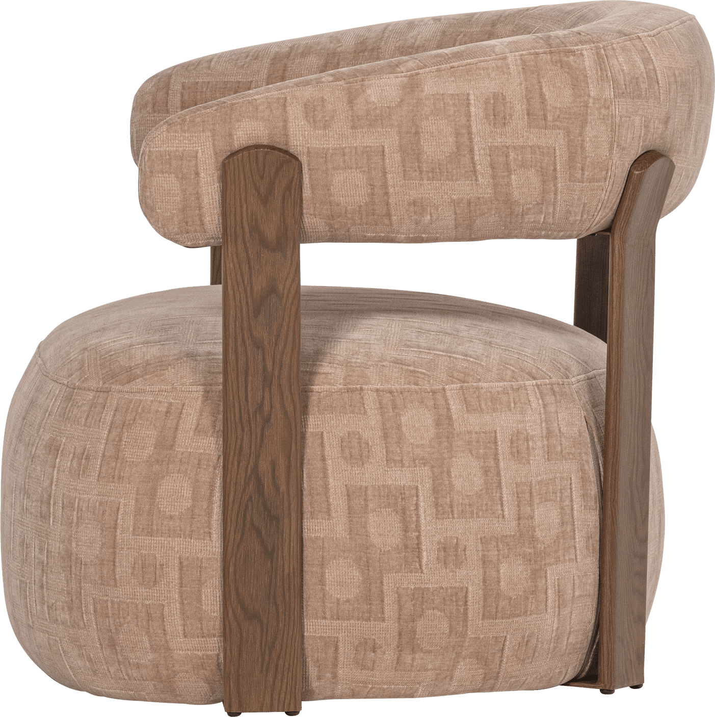 WOOOD Foon fauteuil 3d structuurstof zand Bruin|Beige Fauteuil