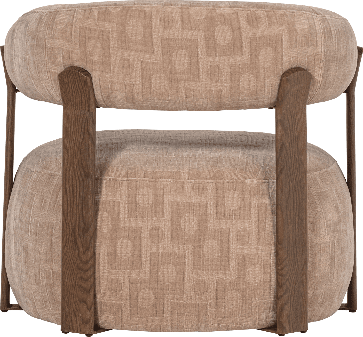 WOOOD Foon fauteuil 3d structuurstof zand Bruin|Beige Fauteuil