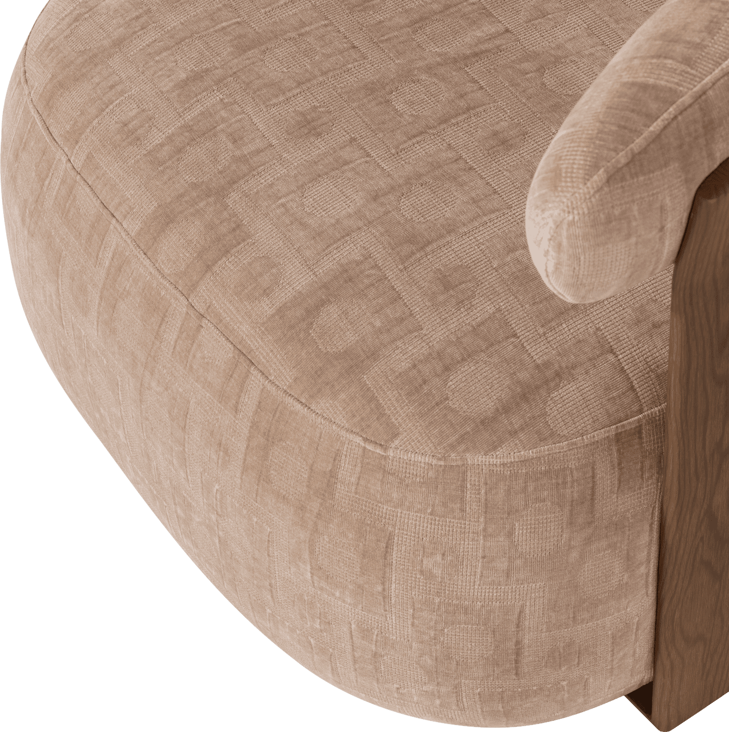 WOOOD Foon fauteuil 3d structuurstof zand Bruin|Beige Fauteuil