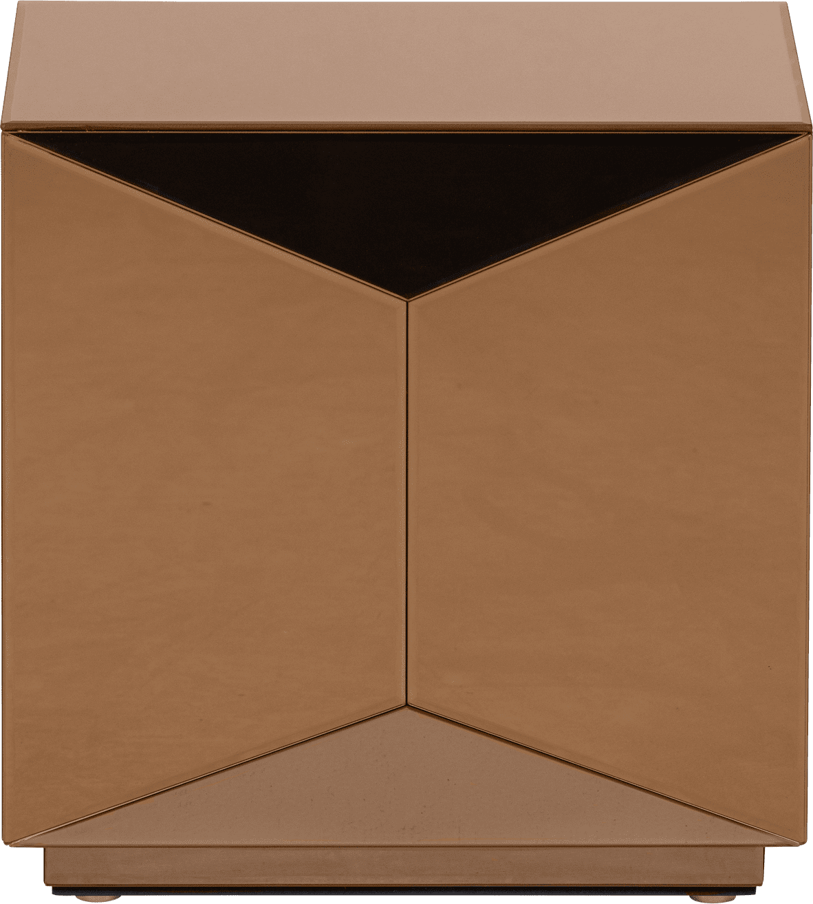 WOOOD Glintz bijzettafel hout spiegelglas bruin Bruin Bijzettafel