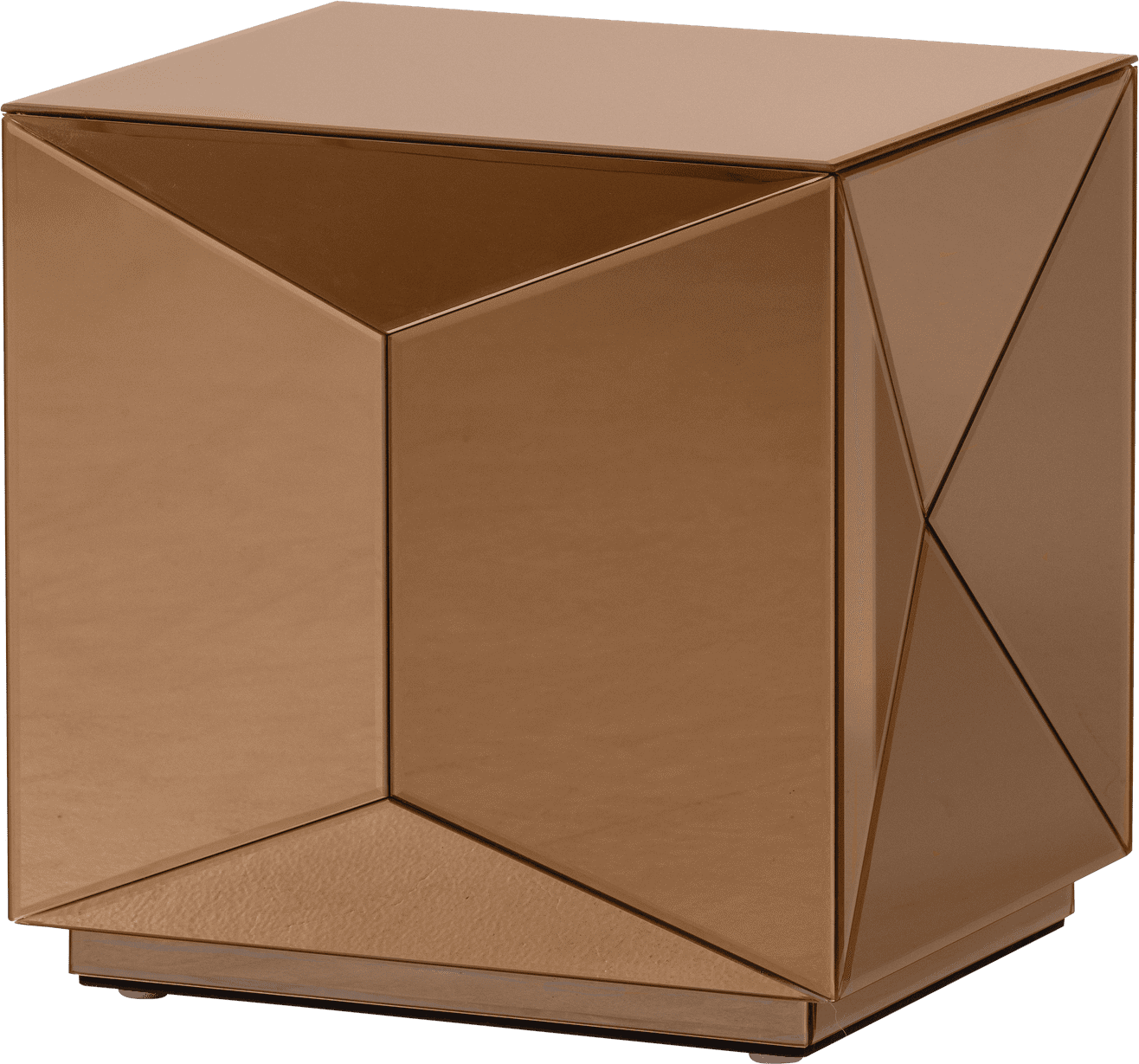 WOOOD Glintz bijzettafel hout spiegelglas bruin Bruin Bijzettafel