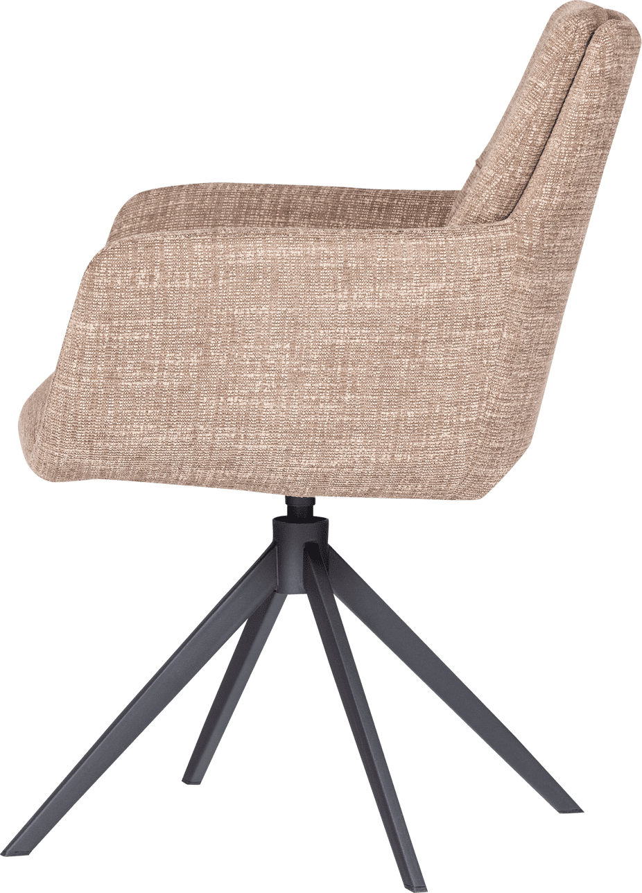 WOOOD Grant eetkamerstoel zand melange Bruin|Beige Eetkamerstoel