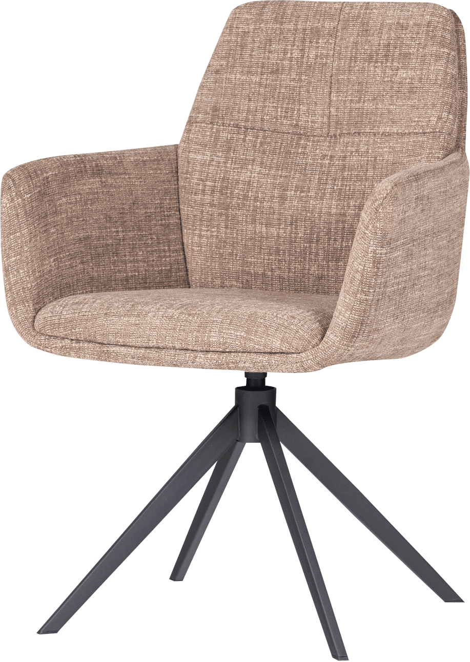 WOOOD Grant eetkamerstoel zand melange Bruin|Beige Eetkamerstoel