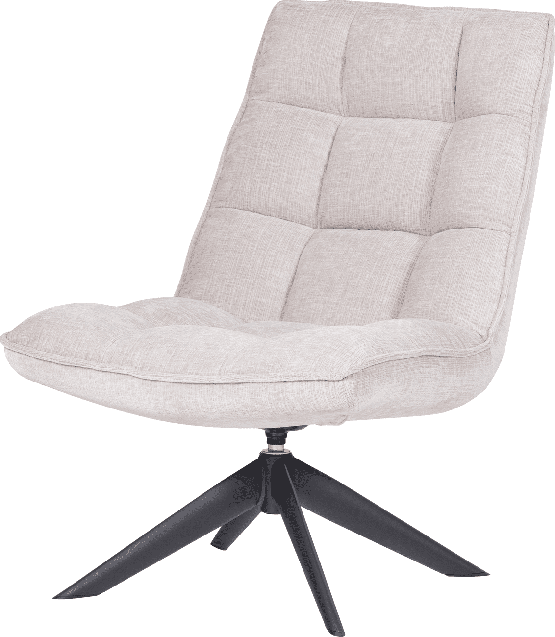 WOOOD Jouke draaifauteuil chenille structuur naturel Naturel Draaifauteuil