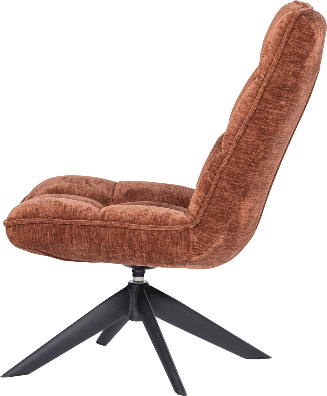 WOOOD Jouke draaifauteuil chenille structuur roestbruin Roestbruin Draaifauteuil