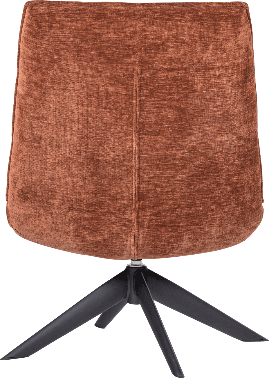 WOOOD Jouke draaifauteuil chenille structuur roestbruin Roestbruin Draaifauteuil