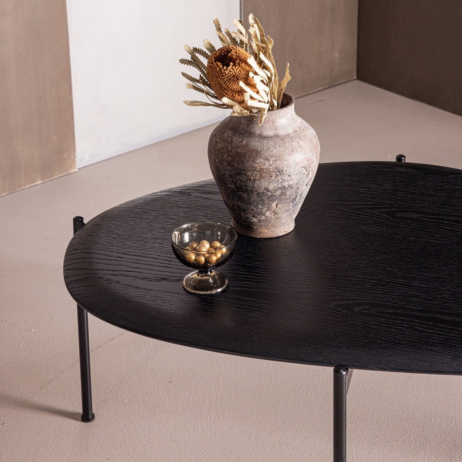 WOOOD Kota salontafel 36x92x68cm mdf/fineer zwart Zwart Salontafel