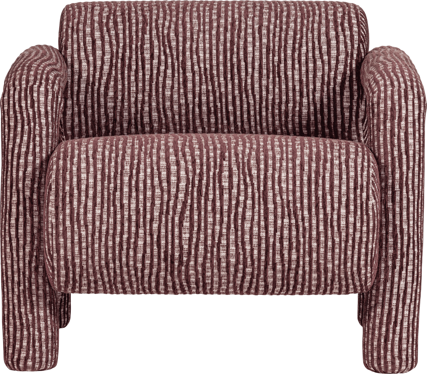 WOOOD Lenny fauteuil met dessin bordeauxrood Bordeaux Fauteuil
