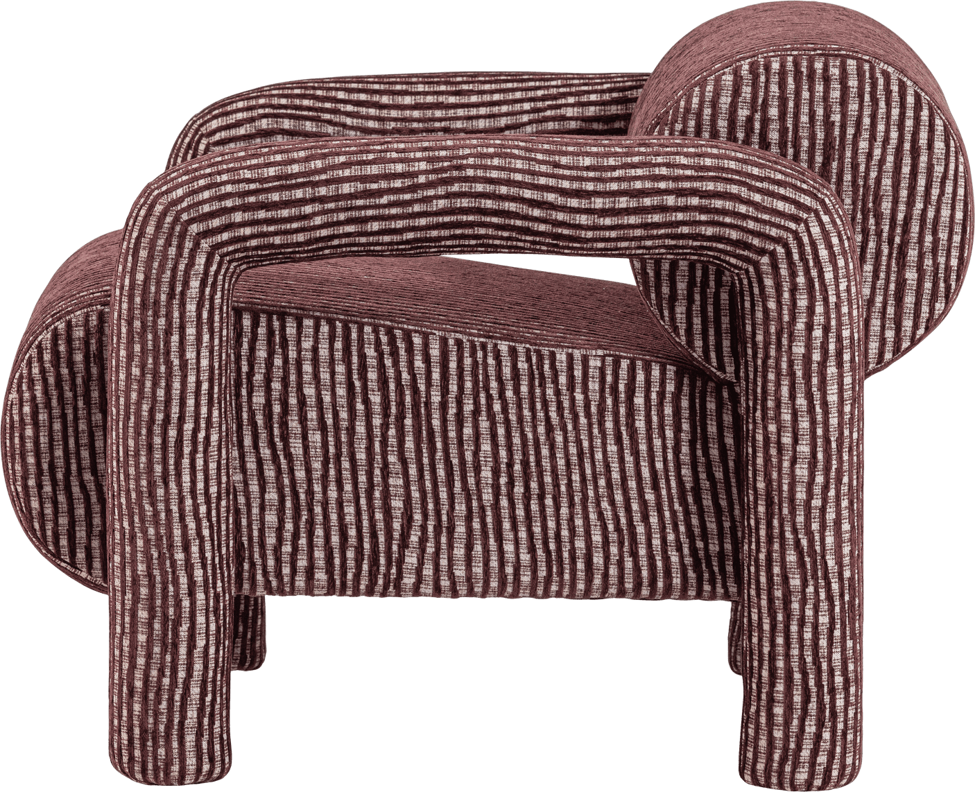 WOOOD Lenny fauteuil met dessin bordeauxrood Bordeaux Fauteuil