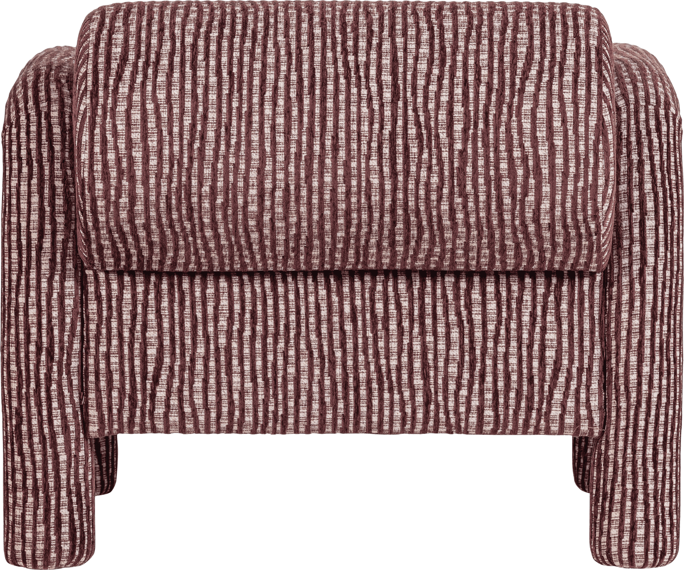 WOOOD Lenny fauteuil met dessin bordeauxrood Bordeaux Fauteuil
