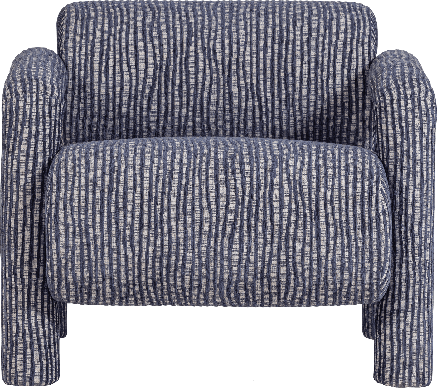WOOOD Lenny fauteuil met dessin grijsblauw Grijs/blauw Fauteuil