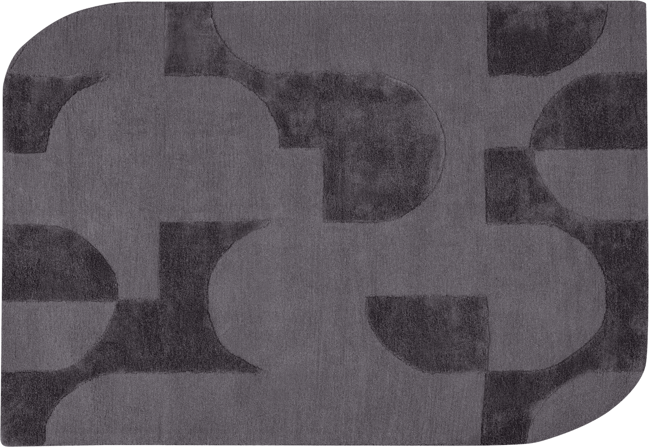 WOOOD Livo vloerkleed viscose/wol grijs 170x240cm Grijs Vloerkleed