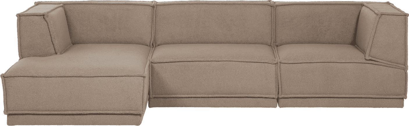 WOOOD Manu chaise longue links teddy taupe Taupe Modulaire banken